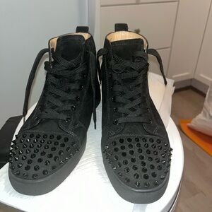 Christian Louboutin Black Spiked Sneakers